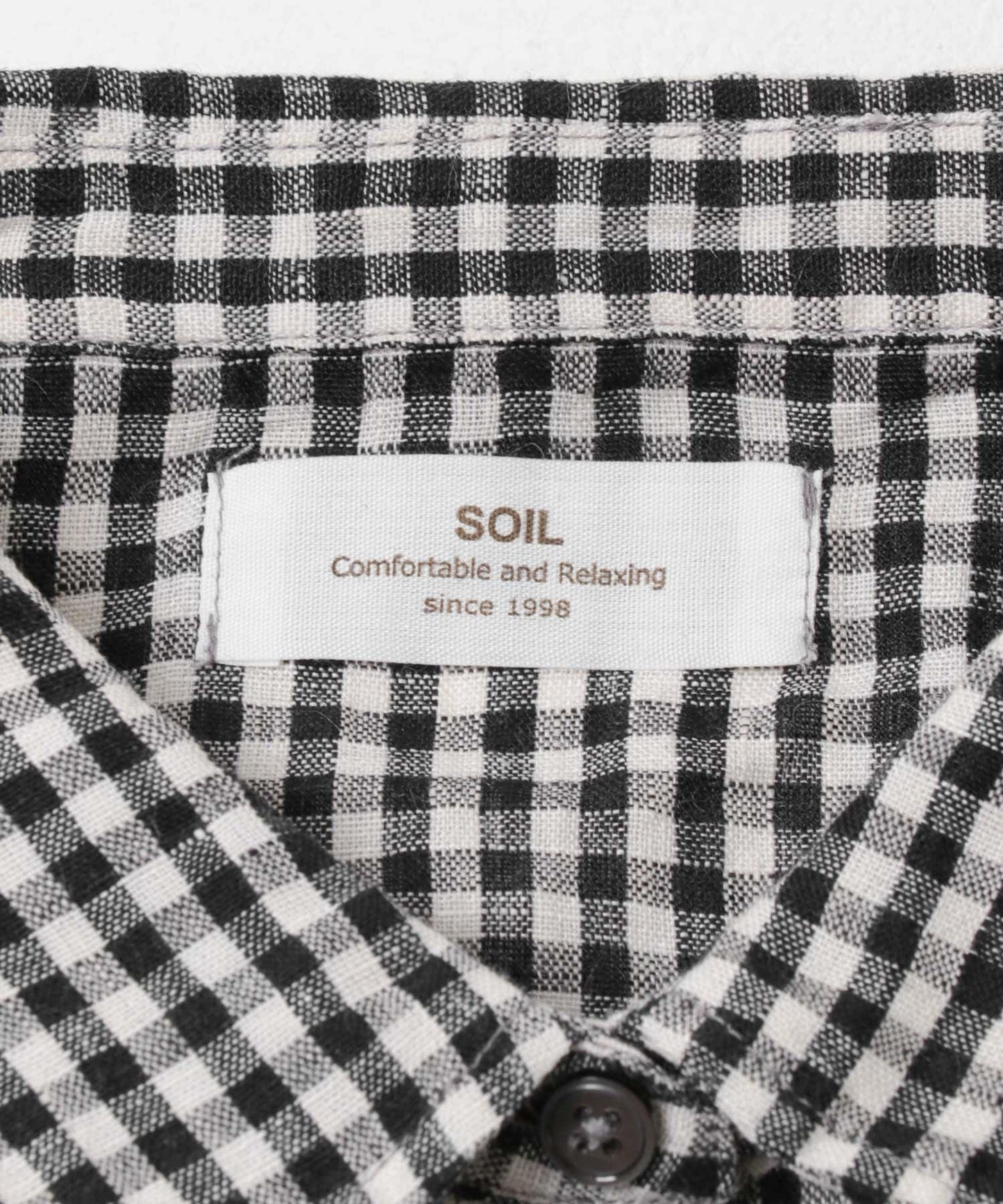 SOIL GINGHAM CHECK SHORT-SLEEVE DRESS