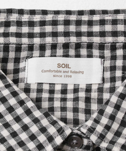 SOIL GINGHAM CHECK SHORT-SLEEVE DRESS