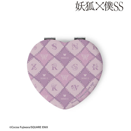 妖狐×僕SS_イニシャルモチーフ柄 ハート型折りたたみミラー