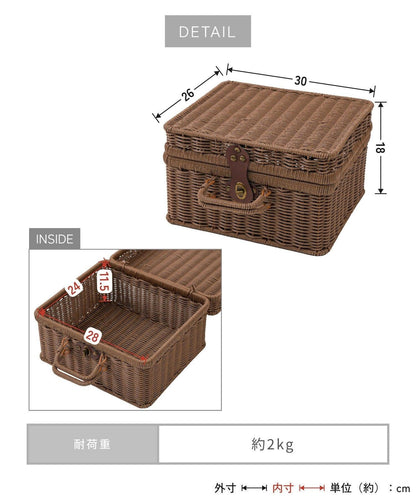 INandOUT PP藤編手提野餐籃