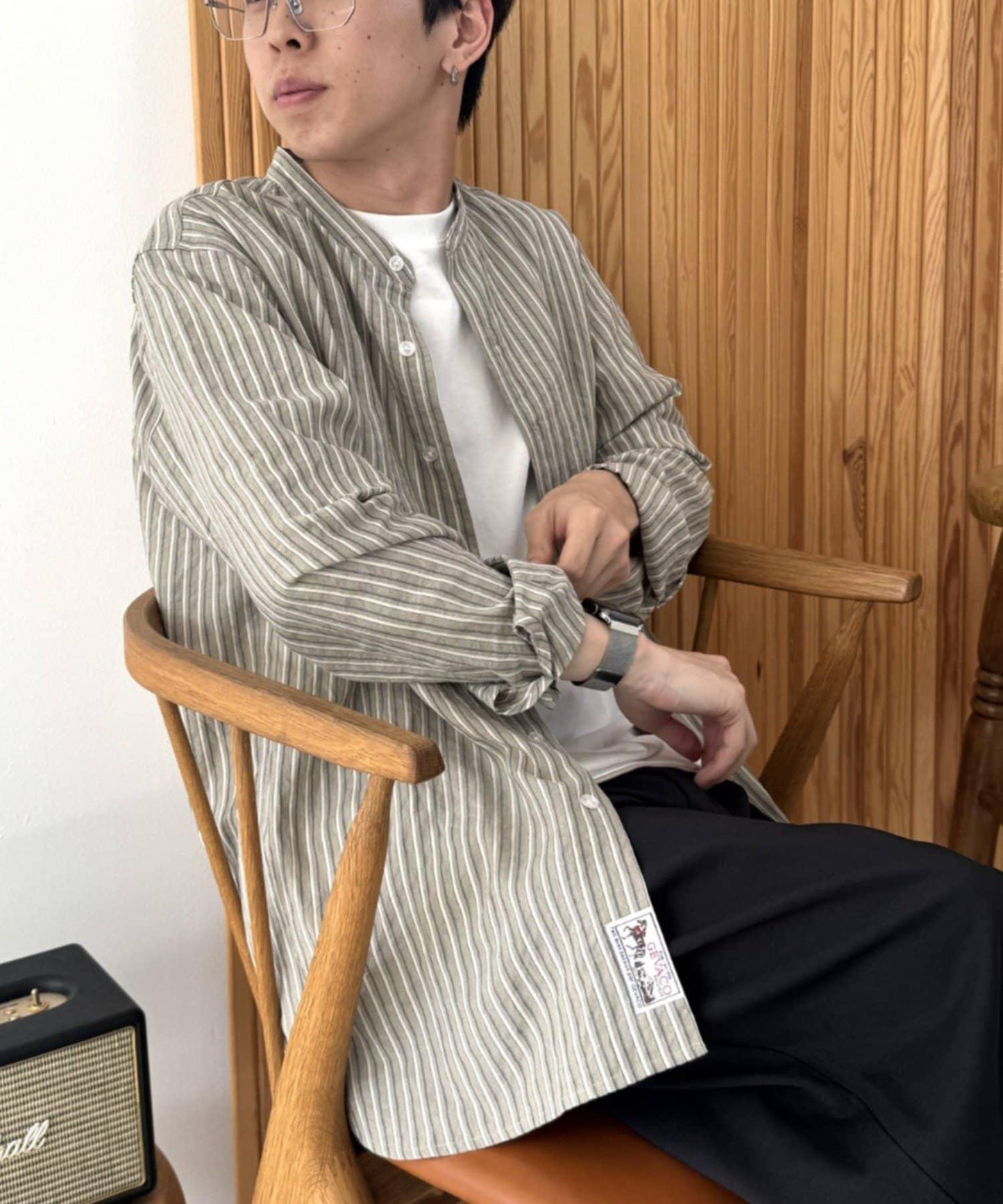 GEVACO 立領貼布襯衫