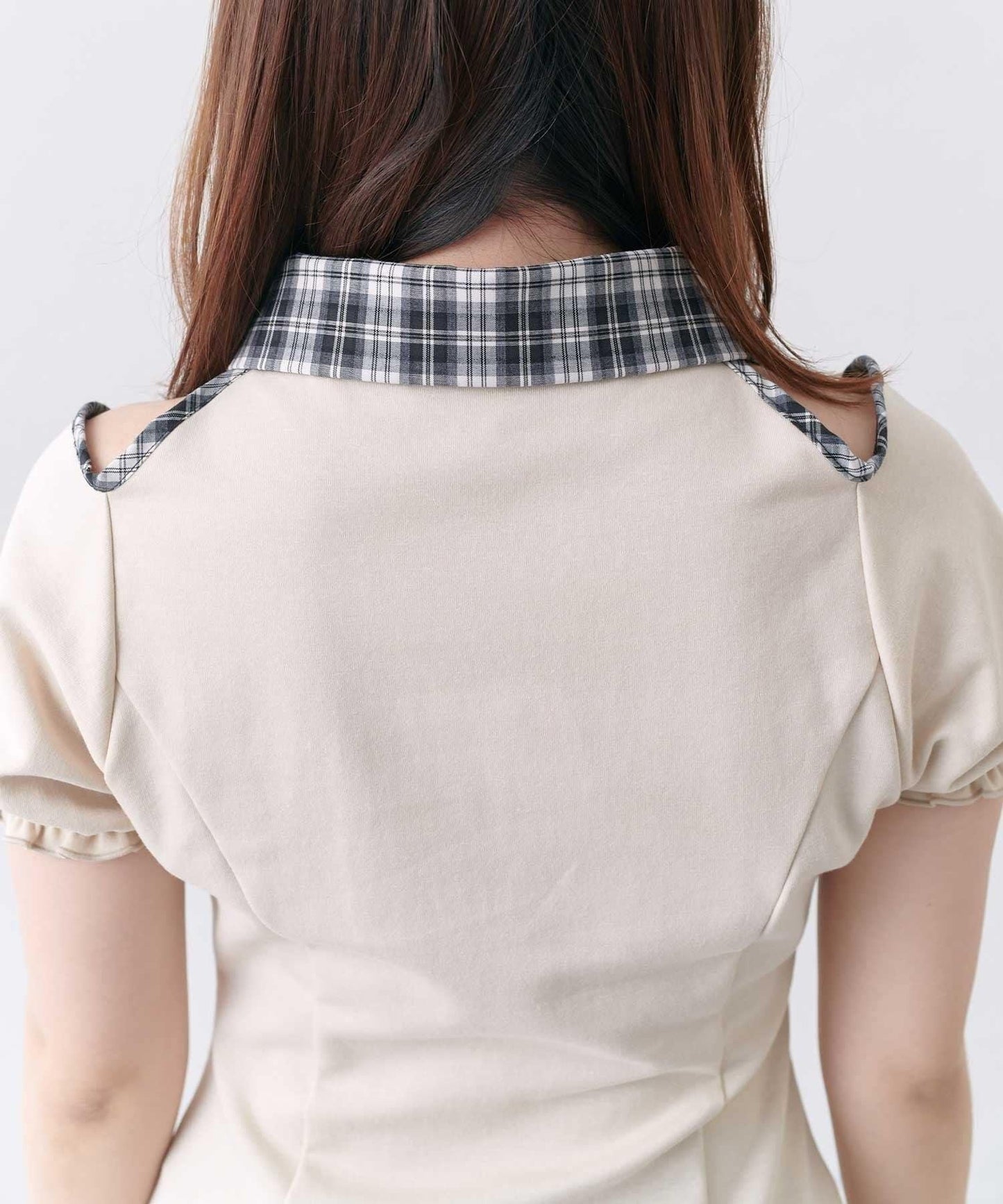 Belle Charme 蕾絲繫帶Polo領連衣裙