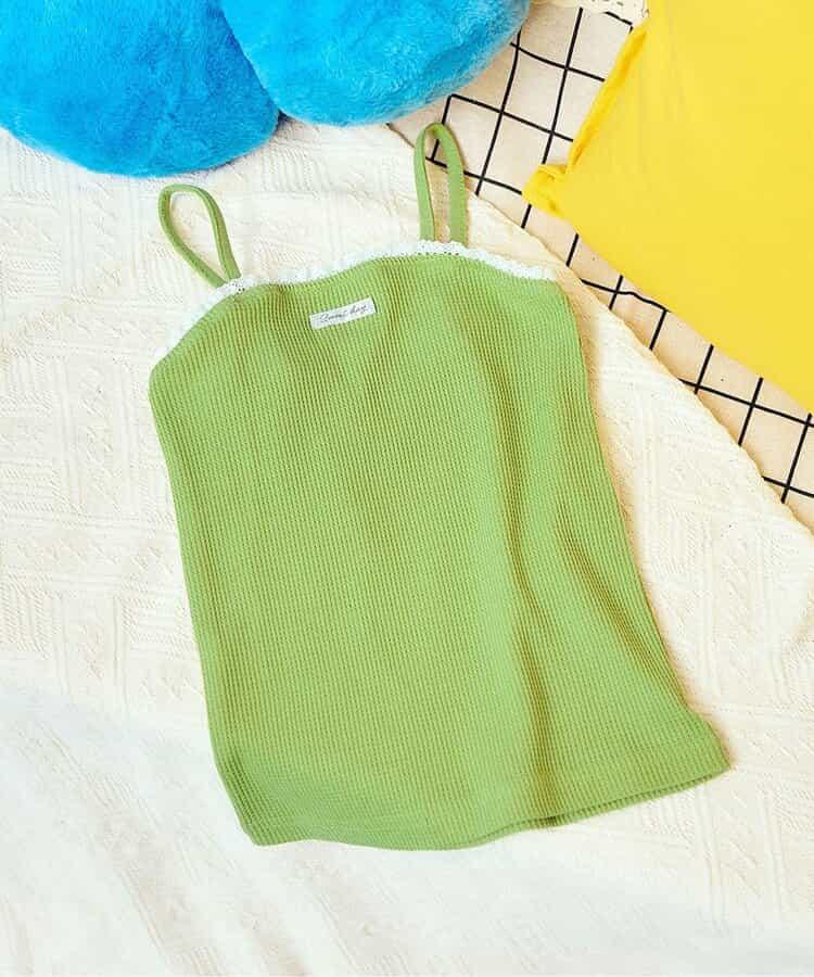蕾絲荷葉邊背心