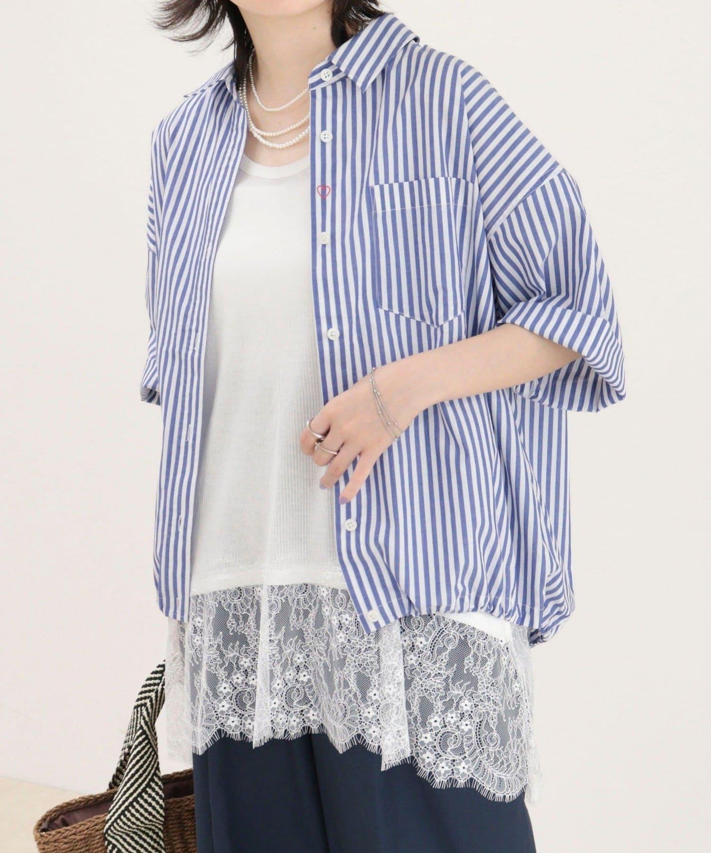 汗漬減輕加工COTTON短袖襯衫夾克