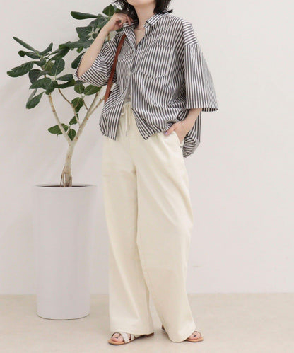 汗漬減輕加工COTTON短袖襯衫夾克