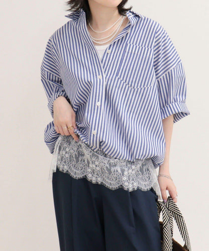汗漬減輕加工COTTON短袖襯衫夾克