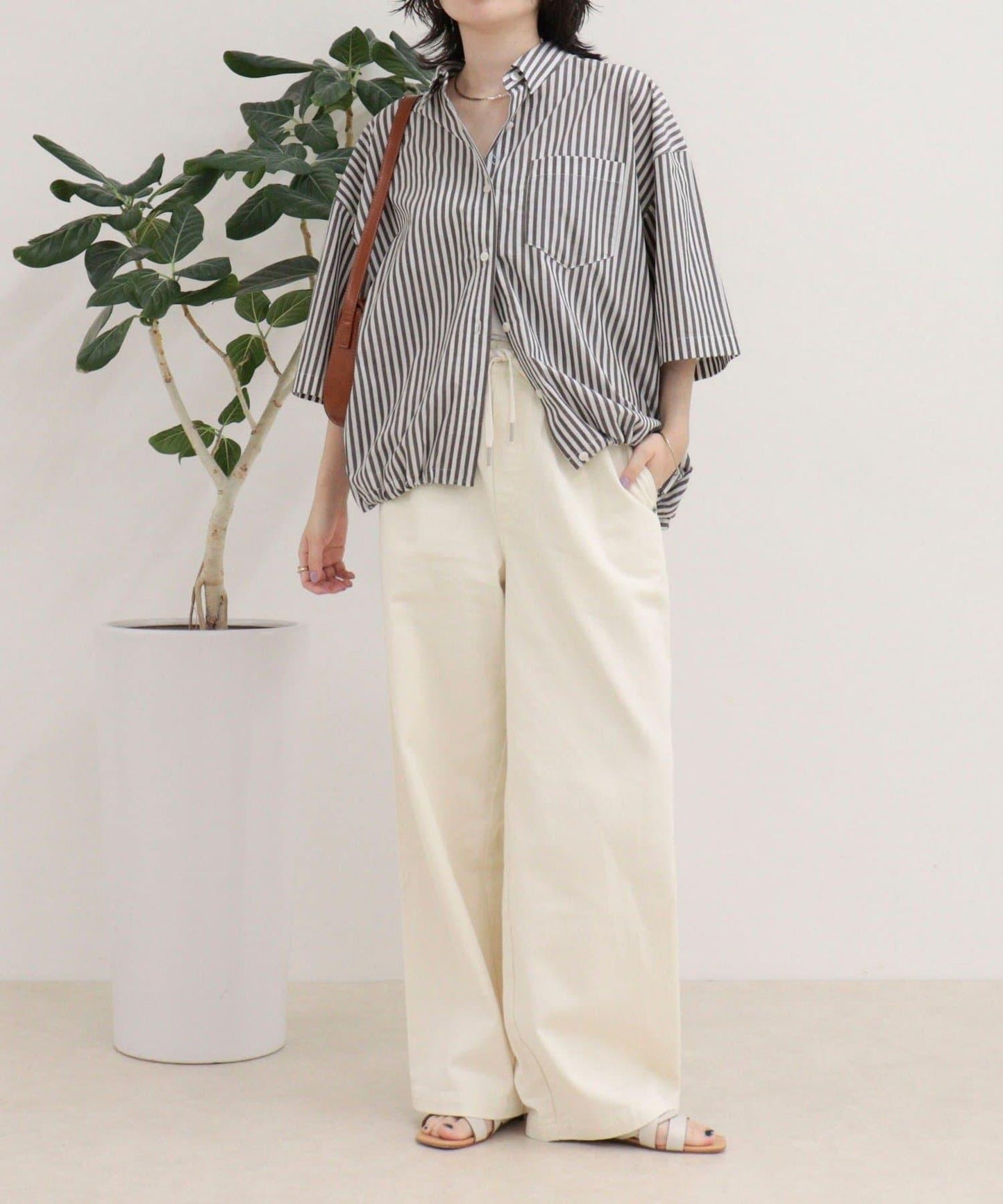 汗漬減輕加工COTTON短袖襯衫夾克