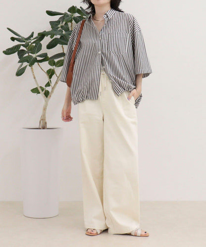 汗漬減輕加工COTTON短袖襯衫夾克
