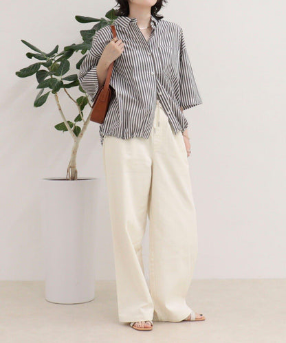 汗漬減輕加工COTTON短袖襯衫夾克