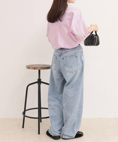汗漬減輕加工COTTON短袖襯衫夾克