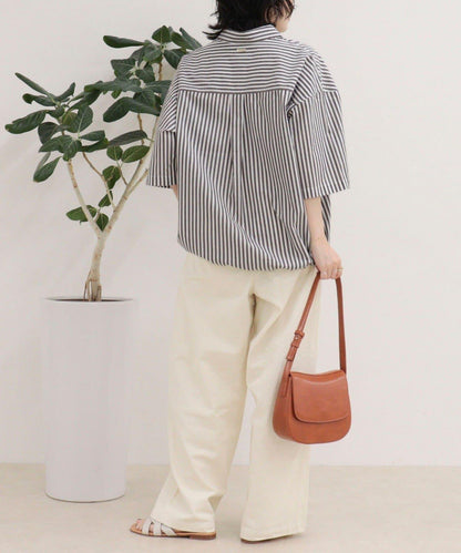 汗漬減輕加工COTTON短袖襯衫夾克