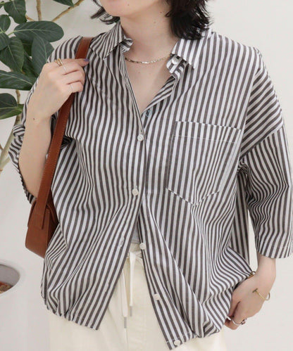 汗漬減輕加工COTTON短袖襯衫夾克
