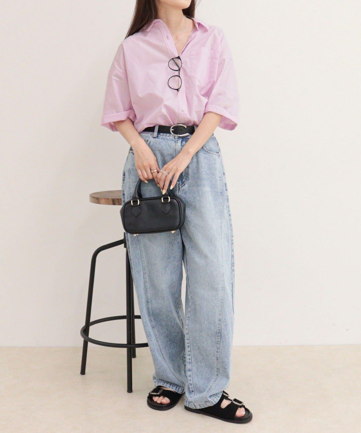 汗漬減輕加工COTTON短袖襯衫夾克