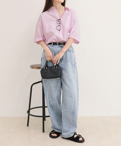 汗漬減輕加工COTTON短袖襯衫夾克