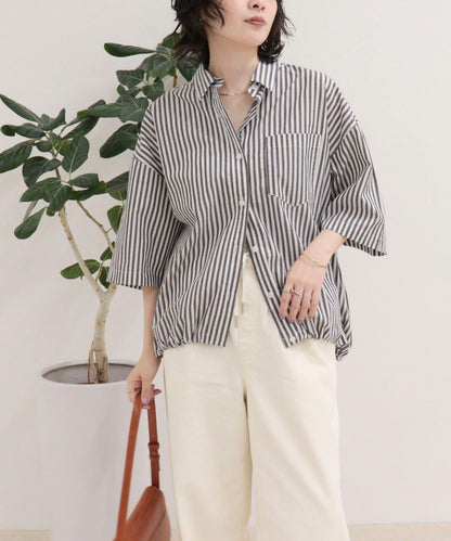 汗漬減輕加工COTTON短袖襯衫夾克
