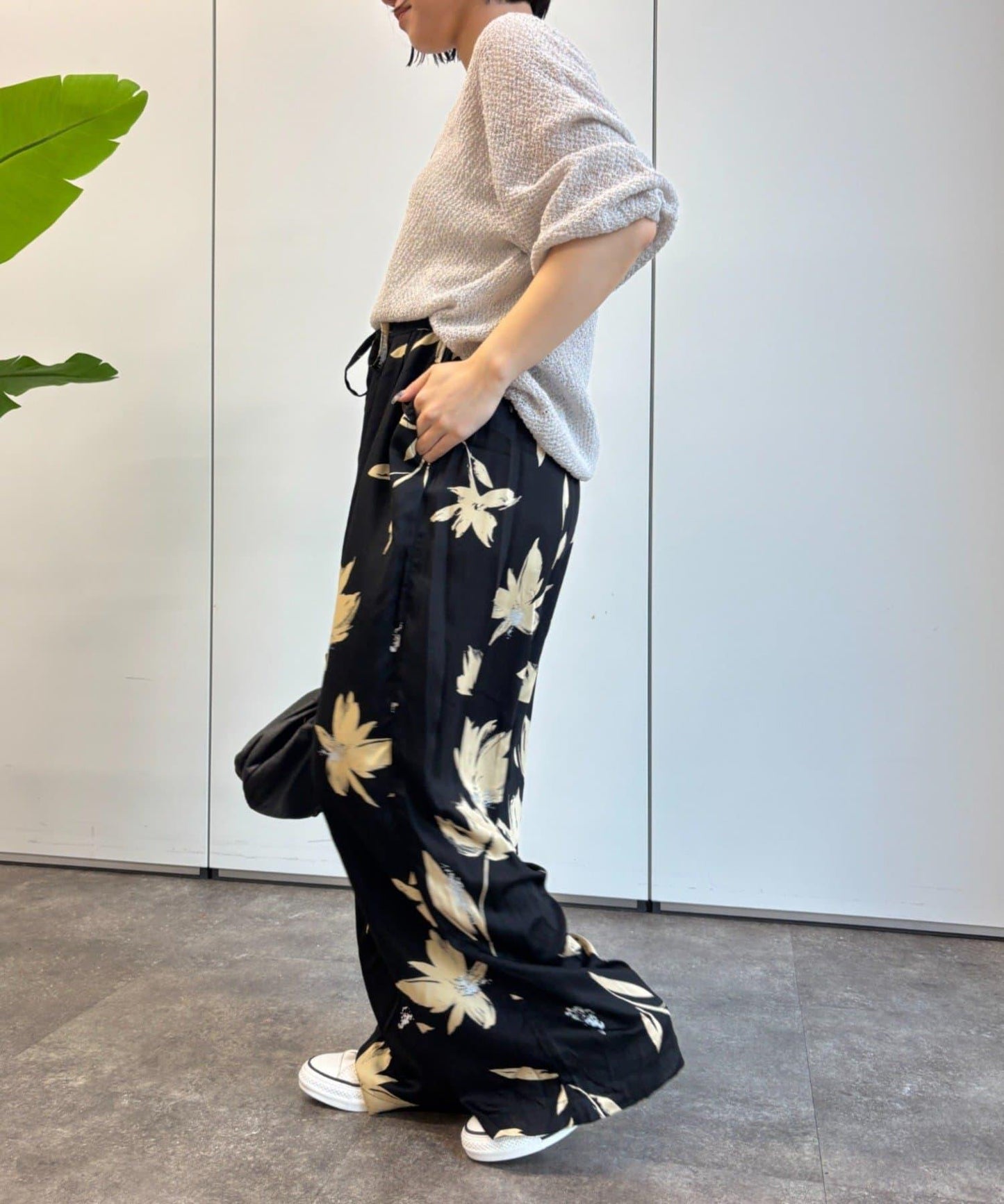 紙線七分袖針織衫