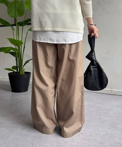 細腰帶休閒褲