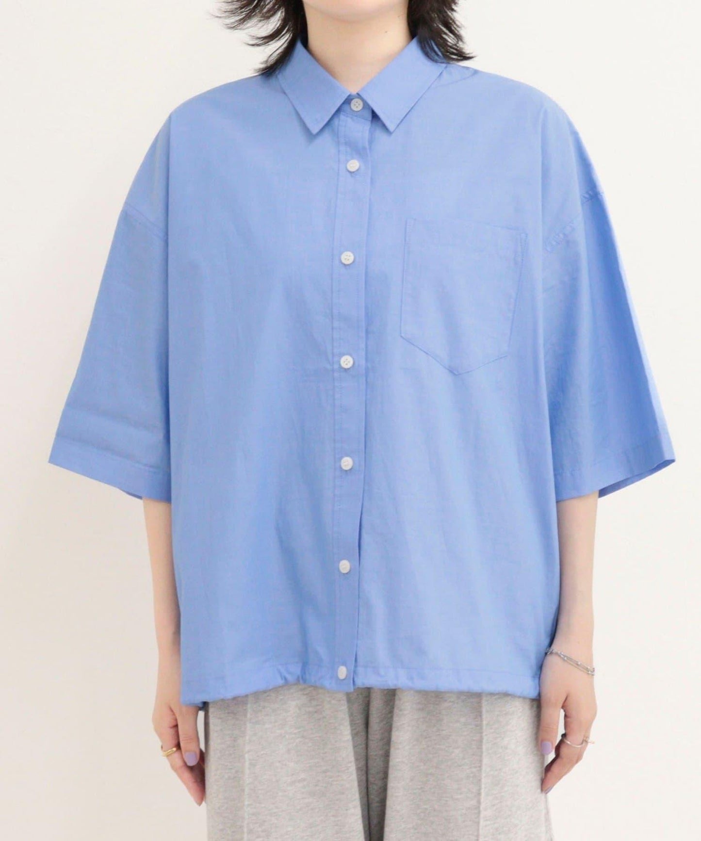 汗漬減輕加工COTTON短袖襯衫夾克