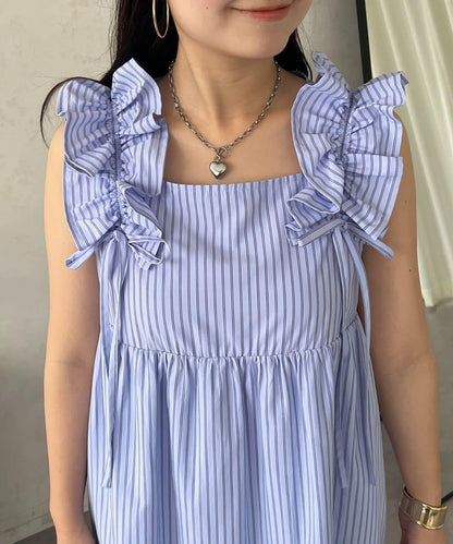 肩部荷葉邊美人魚連衣裙