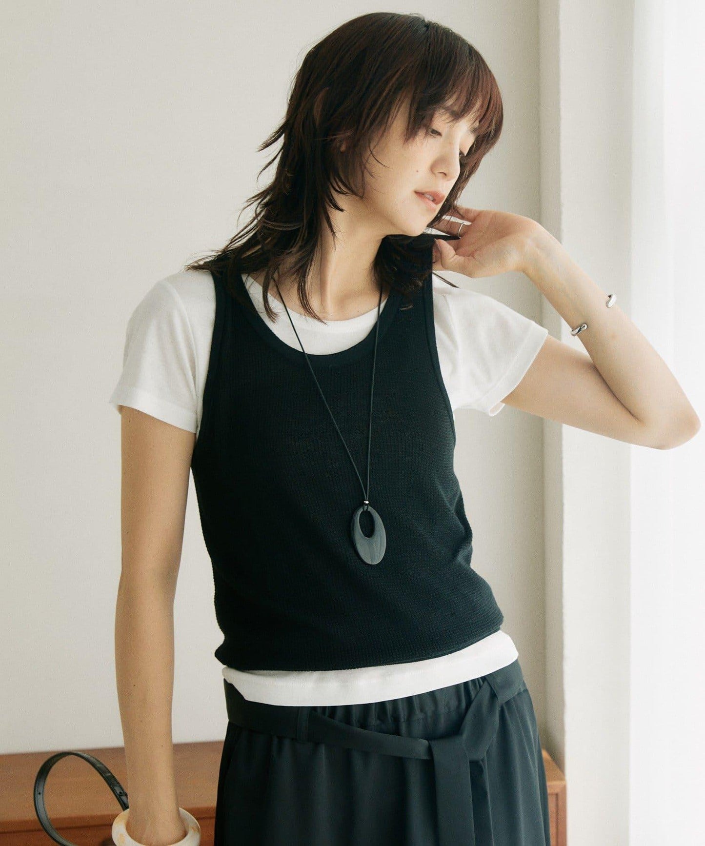 【A・MONN】【可成套穿著】tank KNIT
