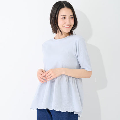 【鏈接/接觸冷感】蕾絲拼接T恤