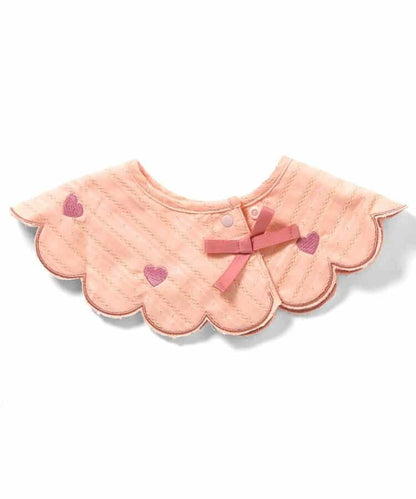 愛心蝴蝶結刺繡圓形圍兜