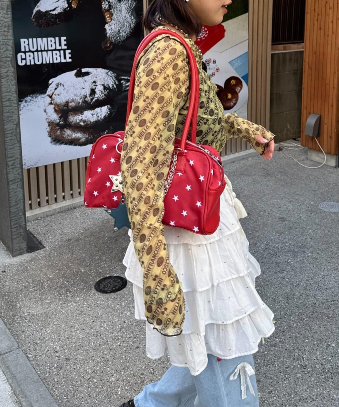 HELLO.SANFRANCISCO 櫻桃印花薄款T恤