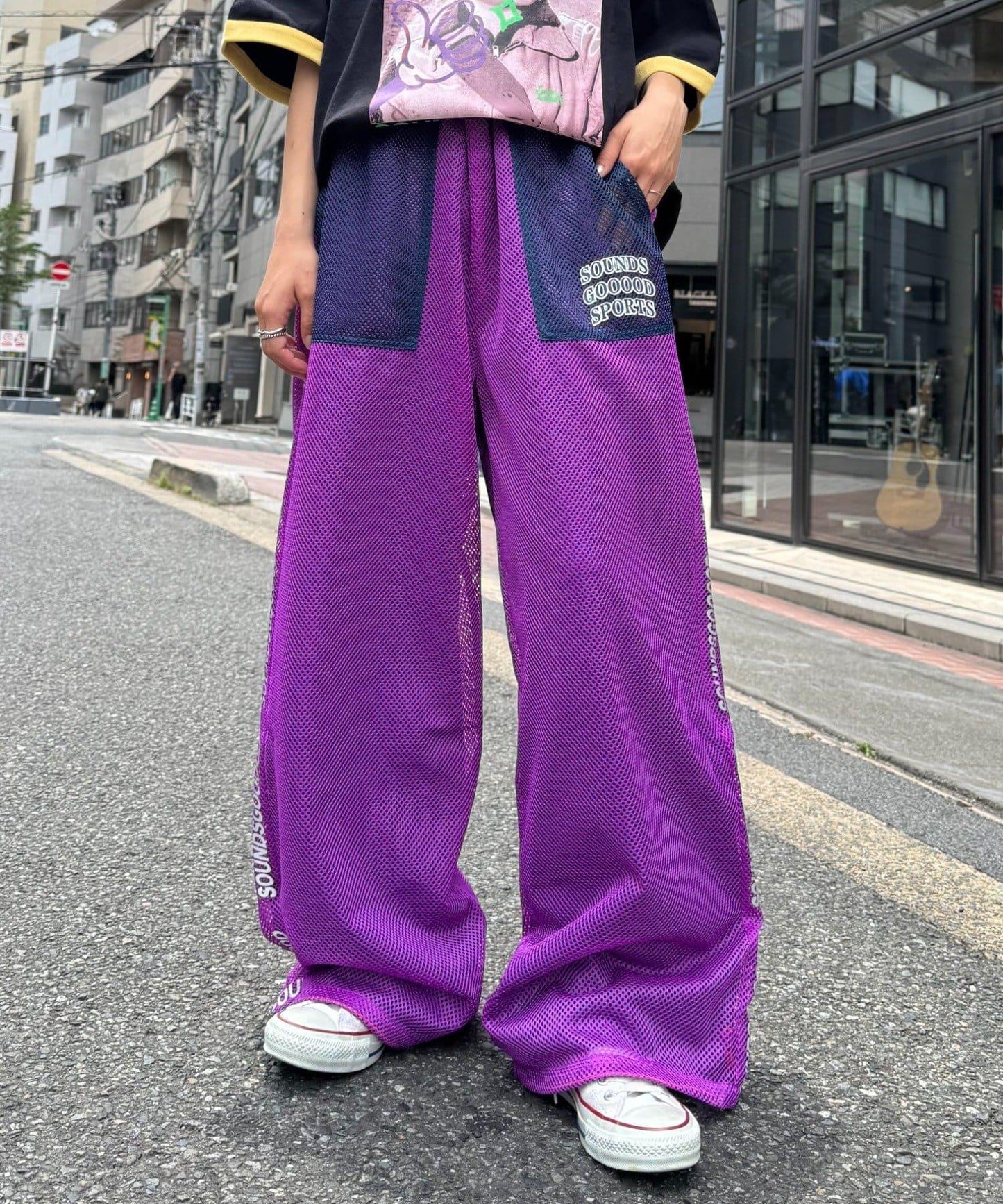 SOUNDS GOOOD 可翻面網眼短褲