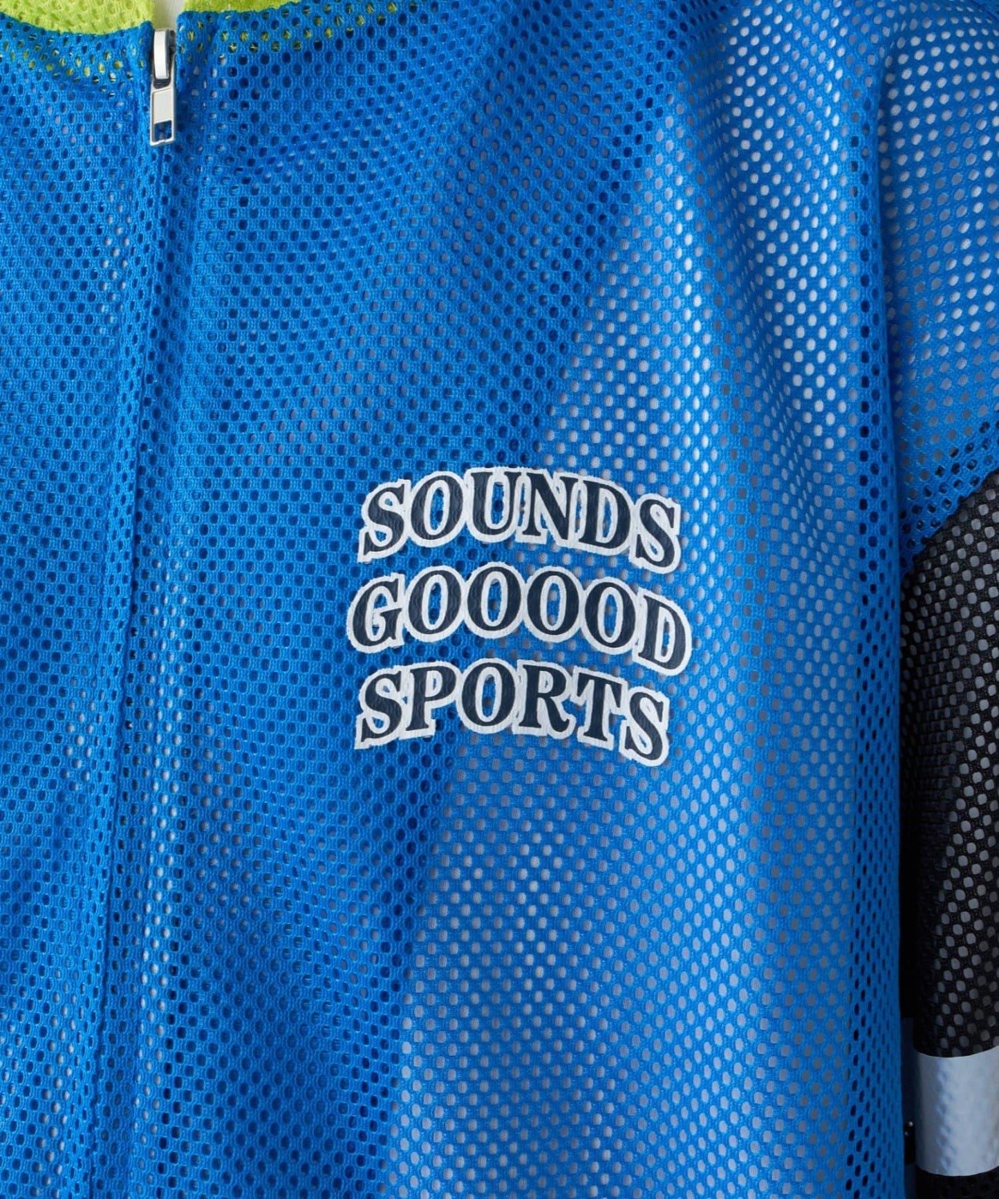 SOUNDS GOOOD 撞色拼接網眼拉鍊連帽衛衣