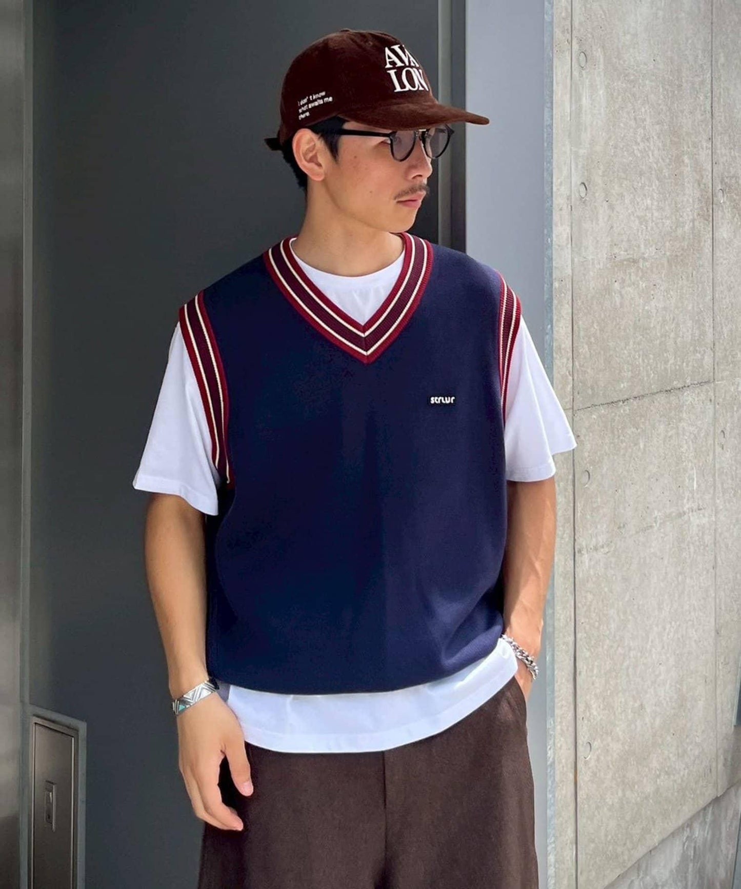 學院風條紋馬甲