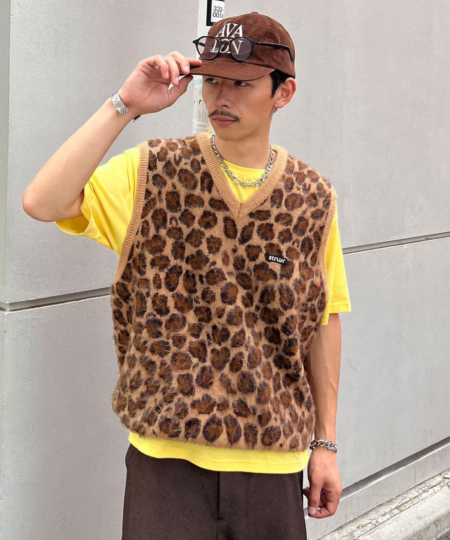 豹紋毛絨針織馬甲