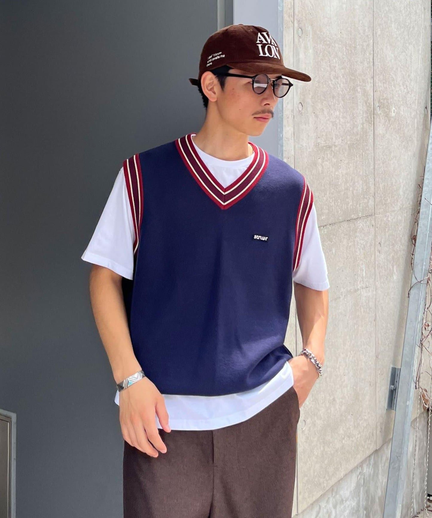學院風條紋馬甲