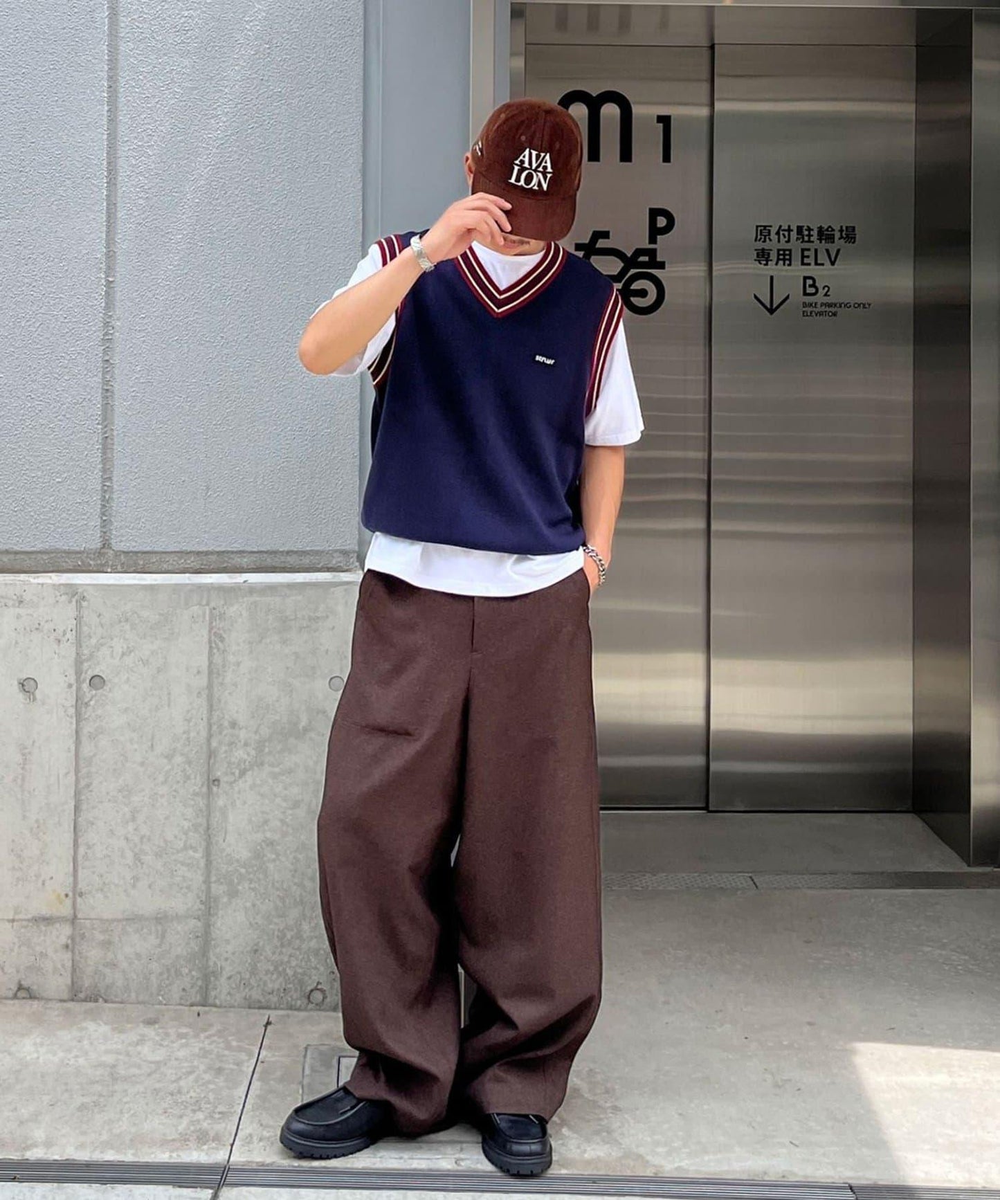 學院風條紋馬甲