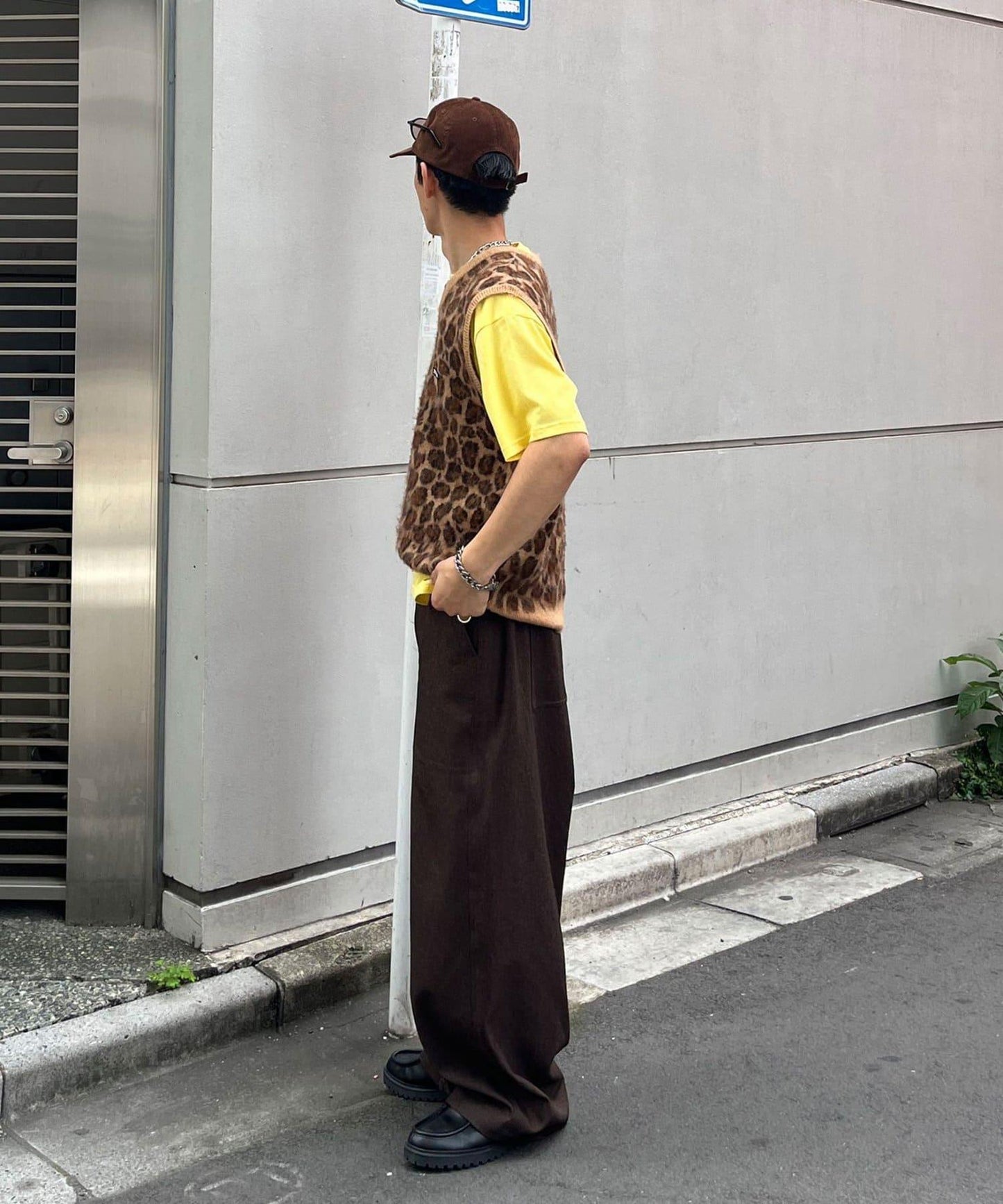 豹紋毛絨針織馬甲