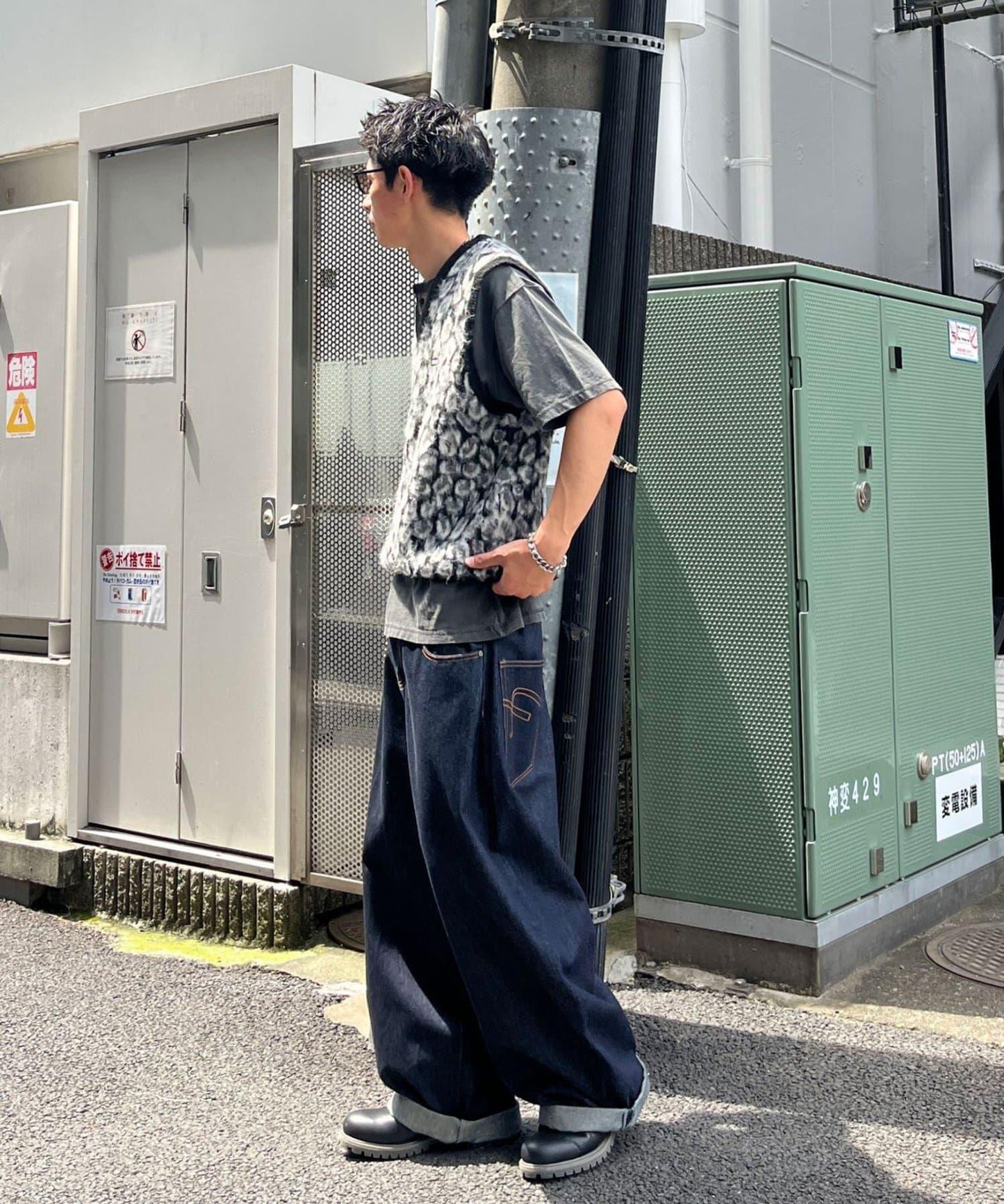 豹紋毛絨針織馬甲