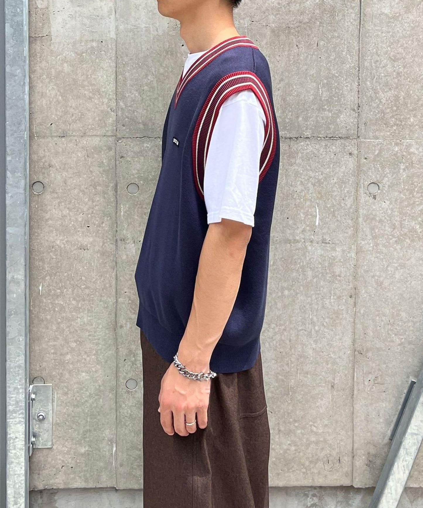 學院風條紋馬甲