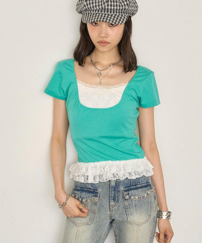 WHO'S WHO gallery 蕾絲疊穿上衣