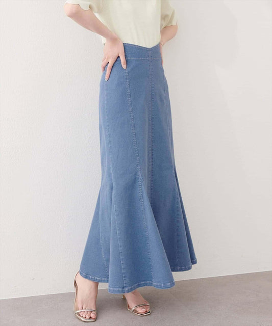 natural couture 愛心腰頭美人魚牛仔半身裙