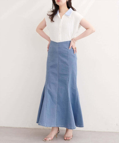 natural couture 愛心腰頭美人魚牛仔半身裙
