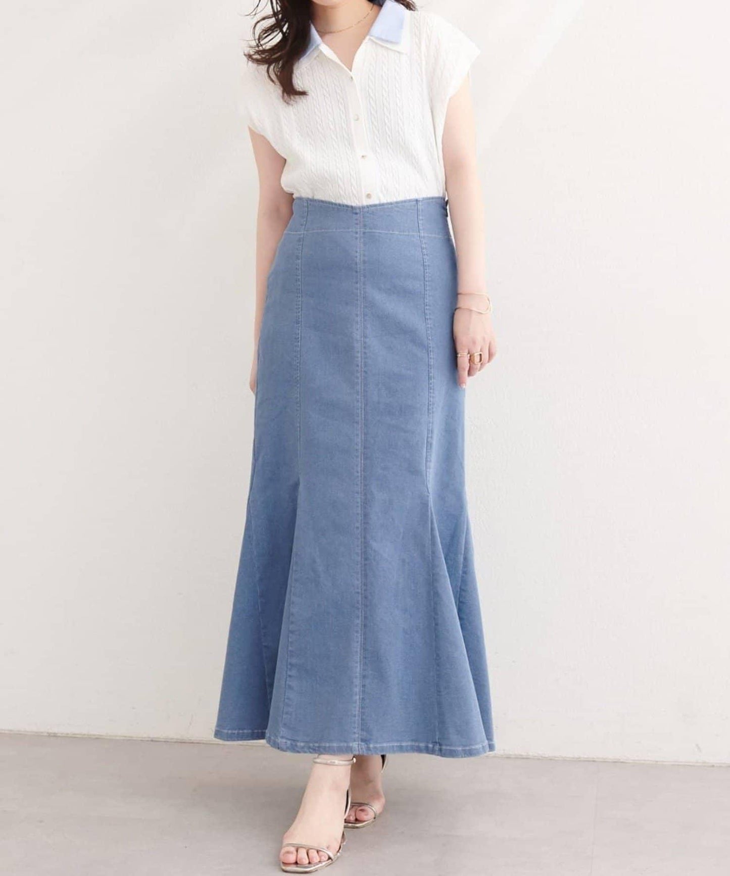 natural couture 愛心腰頭美人魚牛仔半身裙