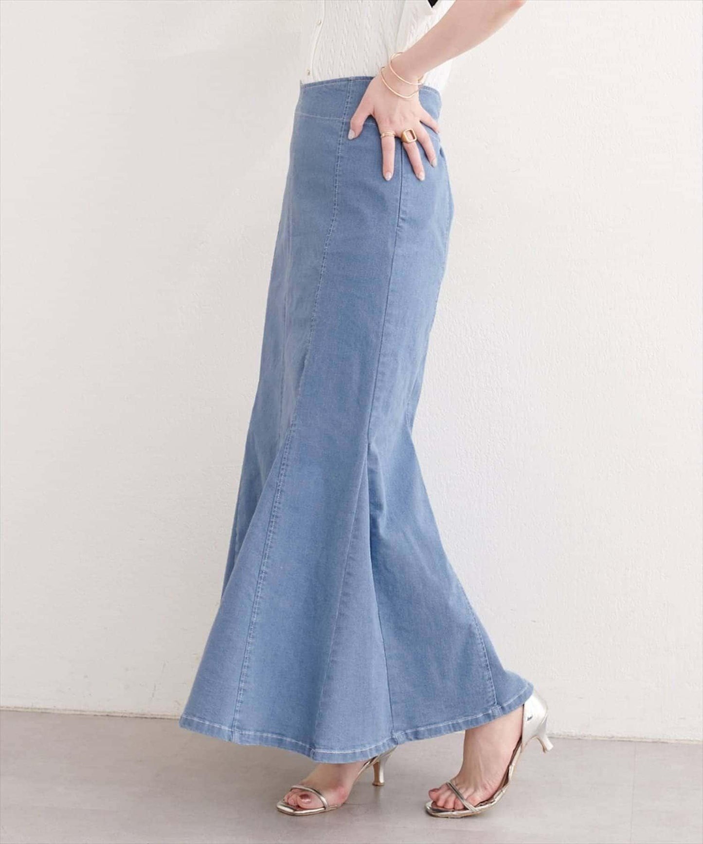 natural couture 愛心腰頭美人魚牛仔半身裙