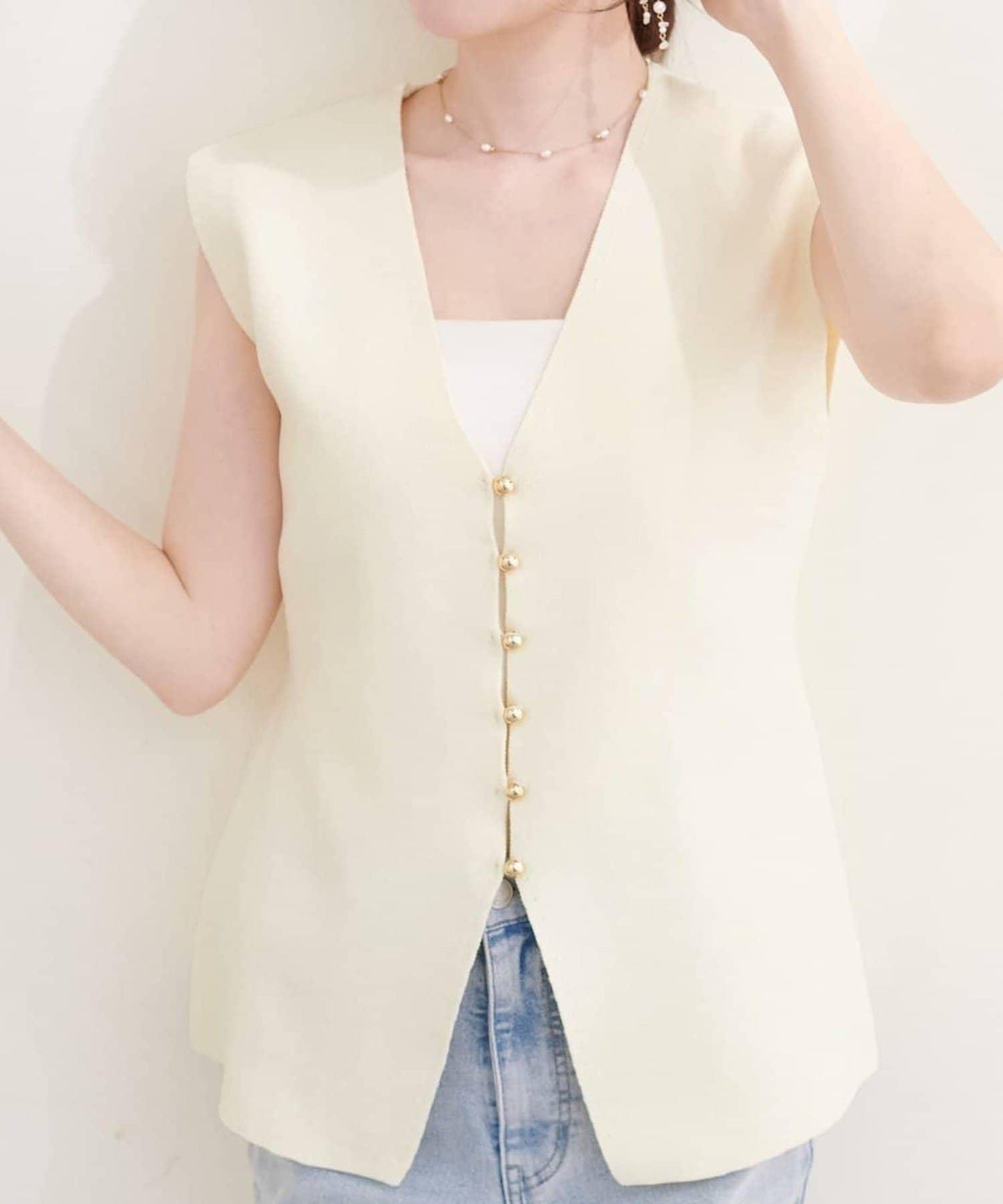 natural couture 金釦針織馬甲