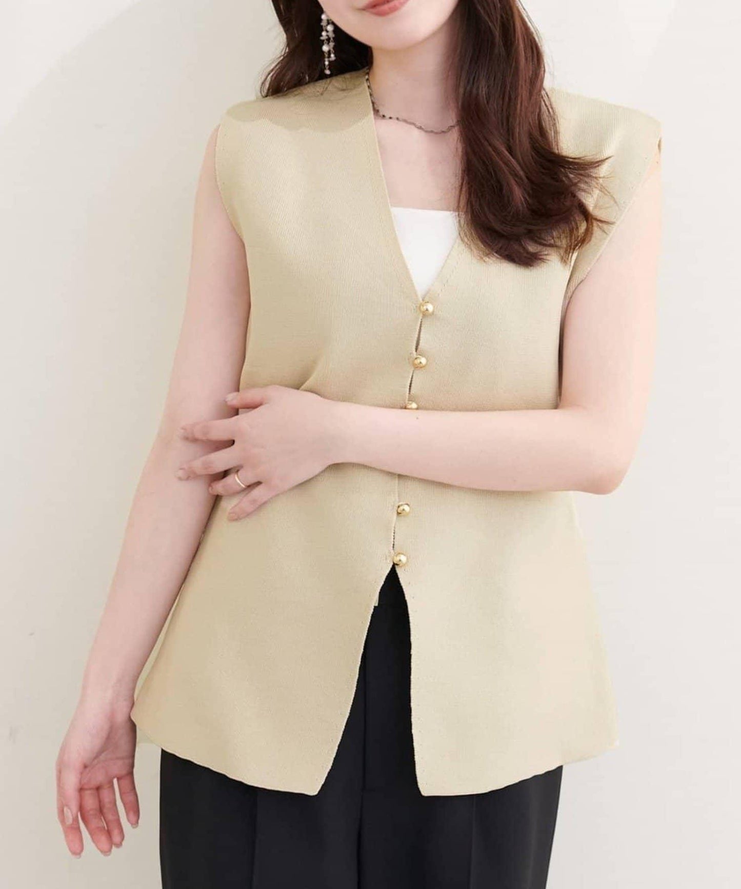 natural couture 金釦針織馬甲