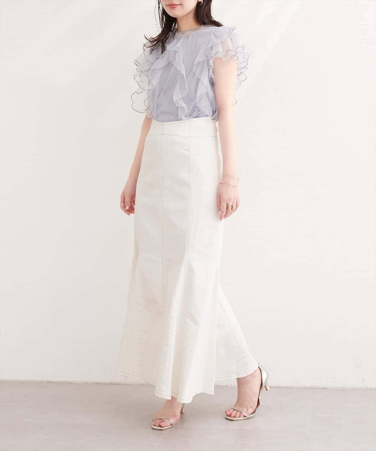 natural couture 愛心腰頭美人魚牛仔半身裙