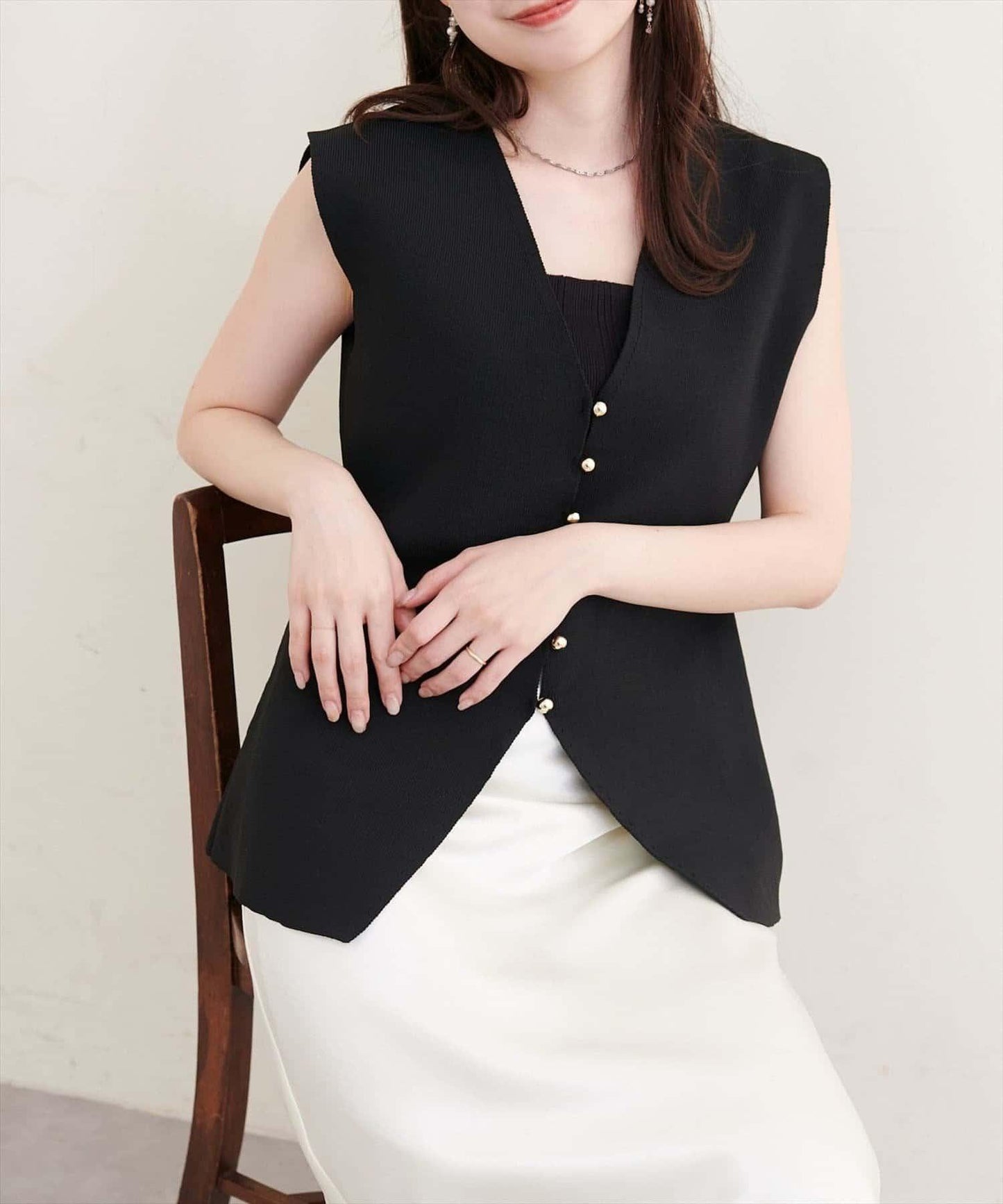 natural couture 金釦針織馬甲