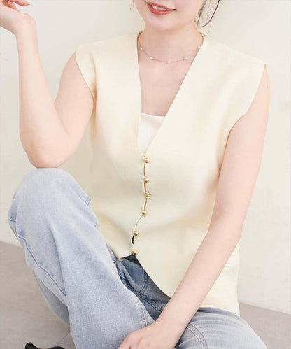 natural couture 金釦針織馬甲
