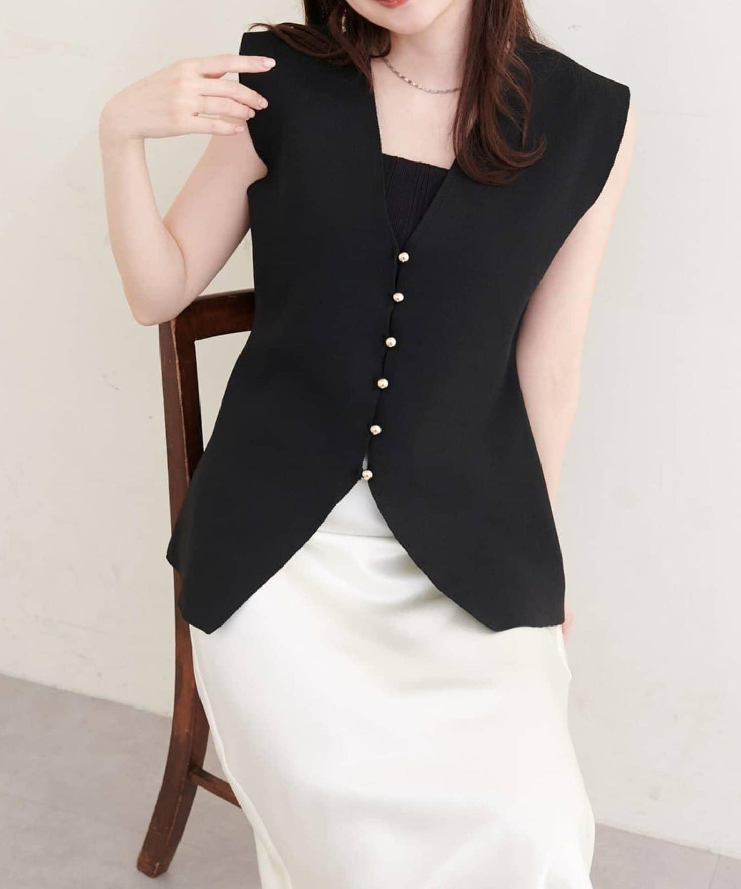natural couture 金釦針織馬甲