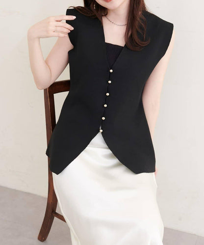 natural couture 金釦針織馬甲