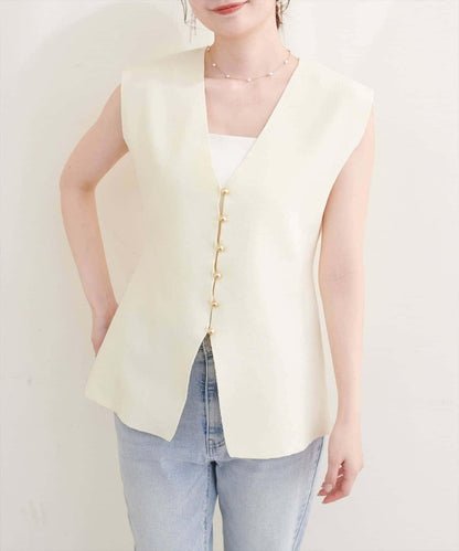 natural couture 金釦針織馬甲