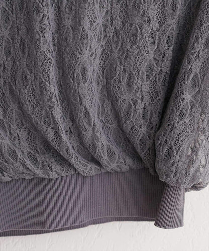 natural couture 接觸冷感蕾絲疊層針織衫